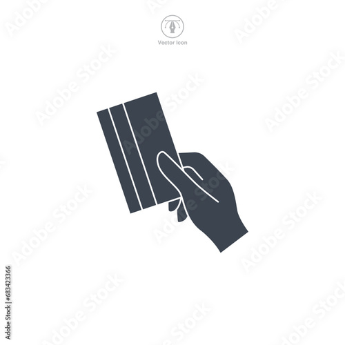 Credit Card Icon. hand holding Credit Card symbol vector illustration isolated on white background