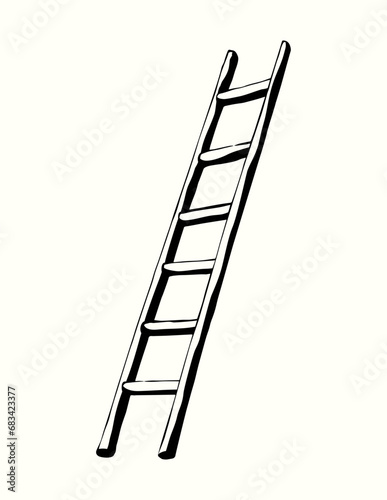 Ladder. Vector pen drawing icon