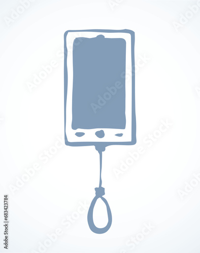 Vector drawing. Mobile phone with gallows