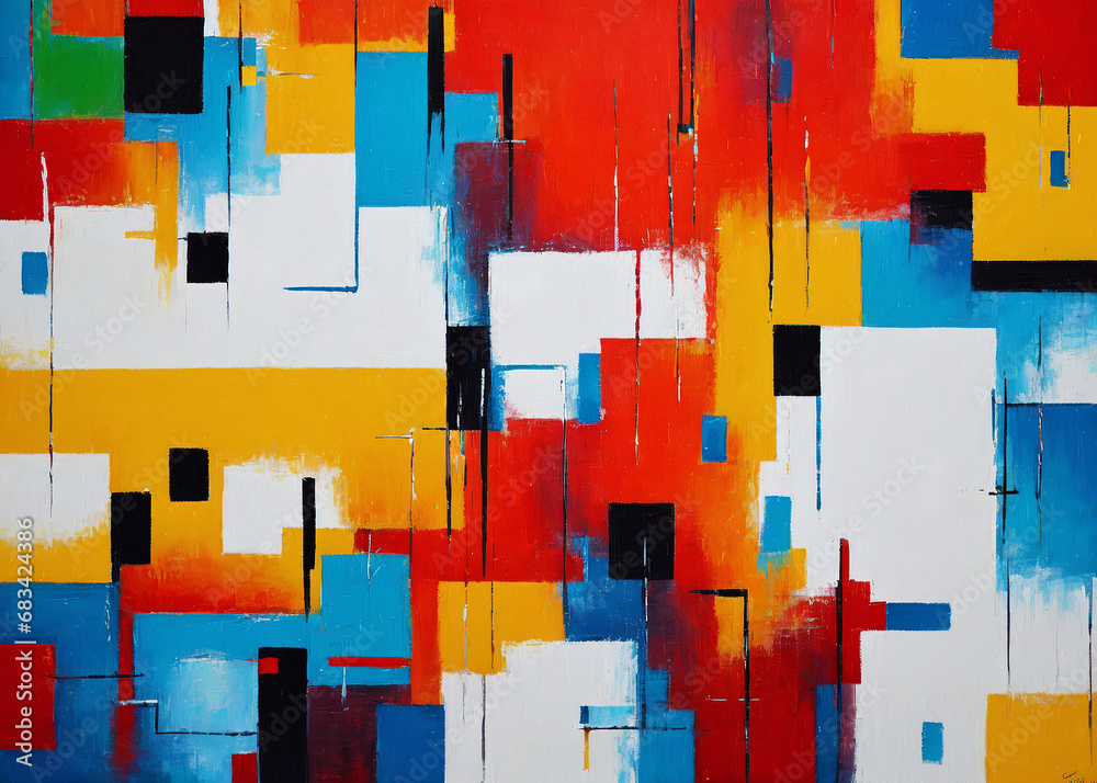 A colorful paint on a white surface. A colorful paint on a white surface.
