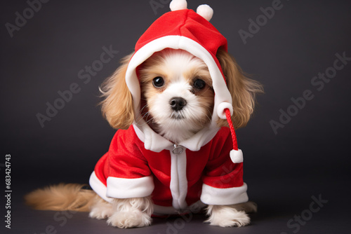 Dog dressed as Santa © Annika