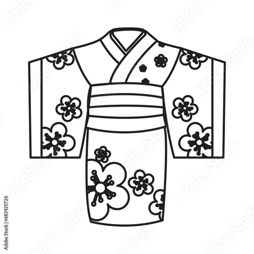 kimono A traditional Japanese robe that can be worn by women or men vector illustration emoji