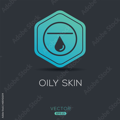 Creative (Oily Skin) Icon, Vector sign.