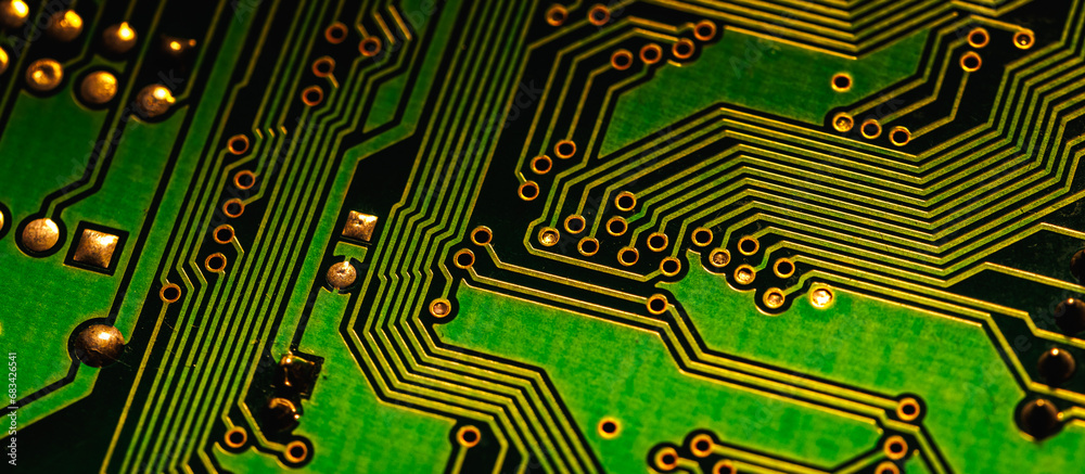 Electronic circuit board close up