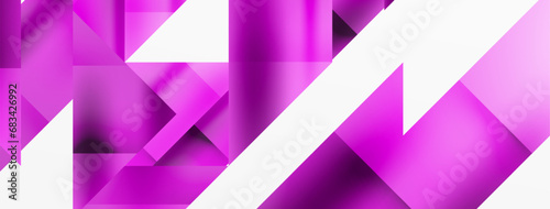 Vivid abstraction unfolds. Triangles in seamless harmony, composing dynamic geometric backdrop. Interplay of angles and hues forms captivating tapestry, evoking modernity and artistic allure