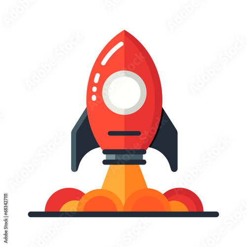 Rocket icon. Business start up symbol. Launch spaceship. Vector illustration