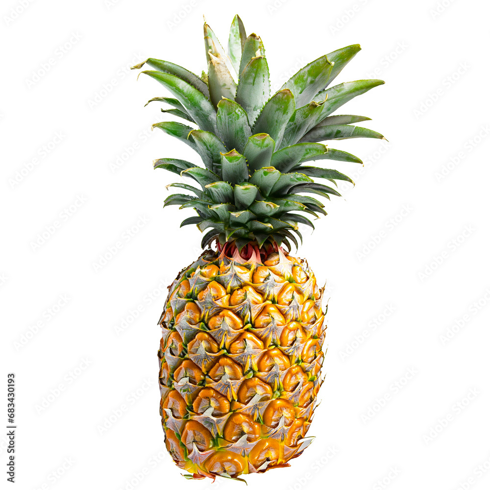 Fototapeta premium Pineapple isolated on a transparent background. Pineapple PNG Generative AI