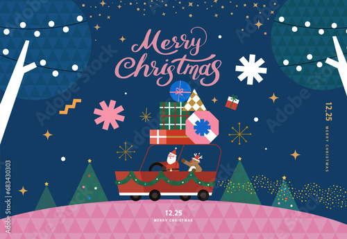 Christmas illustration. Web-Baner. POP-UP
