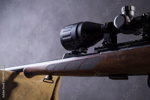 small caliber rifle with optical sight