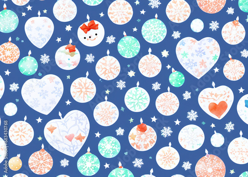 Pattern of ornaments on a uniform background.  photo