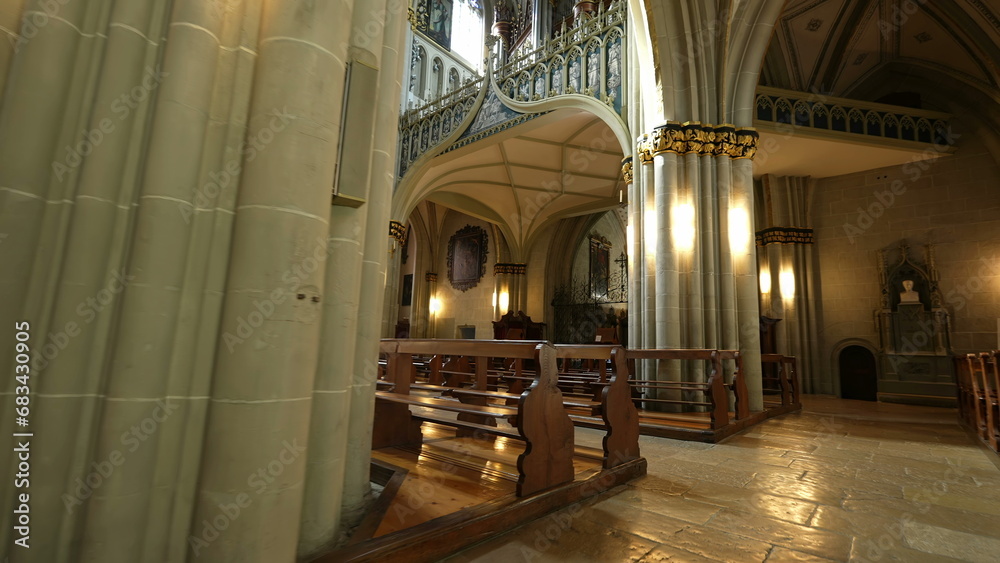 Fribourg, Switzerland Circa March 2022 - Saint Nicholas Cathedral, Timeless Catholic Architectural Gem