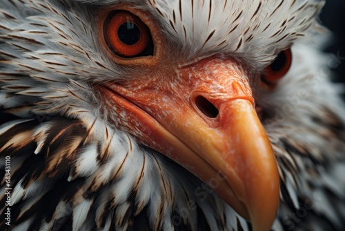 A detailed close-up of a bird of prey. 
