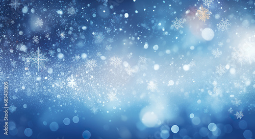 a snowy christmas background with lights and lights, in the style of light gray and teal, light-filled landscapes