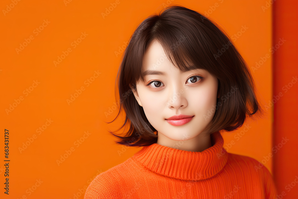 Clouse up portrait of beautiful Japanese woman. Clouse up portrait of beautiful Japanese woman.