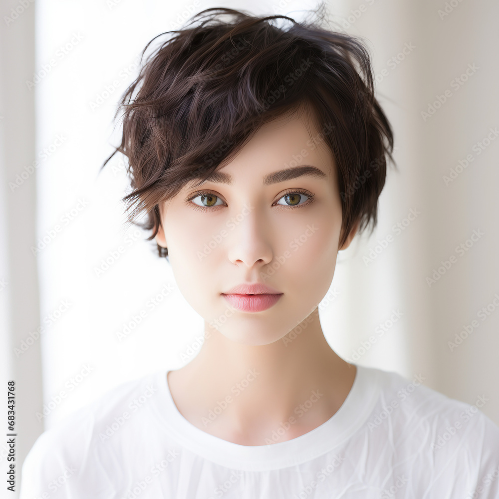 Clouse up portrait of beautiful Japanese woman. Clouse up portrait of beautiful Japanese woman.