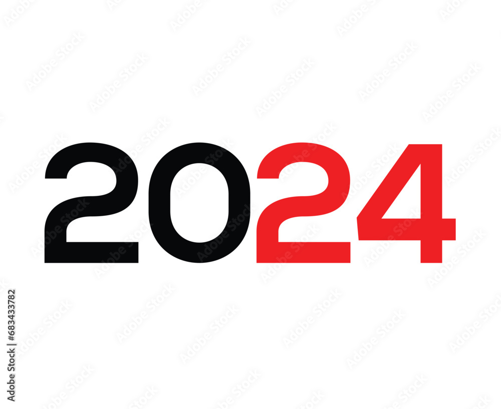 Happy New Year 2024 Abstract Red And Black Graphic Design Vector Logo Symbol Illustration Happy New Year 2024 Abstract Red And Black Graphic Design Vector Logo Symbol Illustration