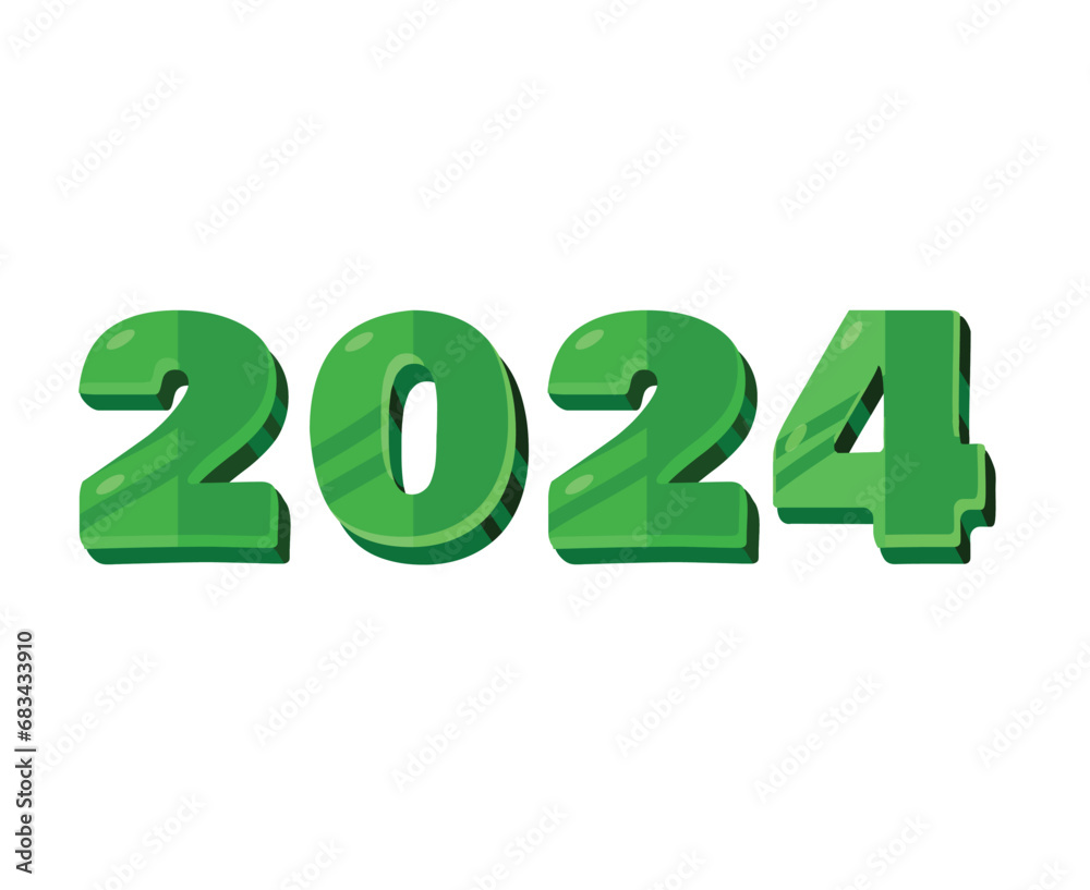 Happy New Year 2024 Abstract Green Graphic Design Vector Logo Symbol Illustration Happy New Year 2024 Abstract Green Graphic Design Vector Logo Symbol Illustration