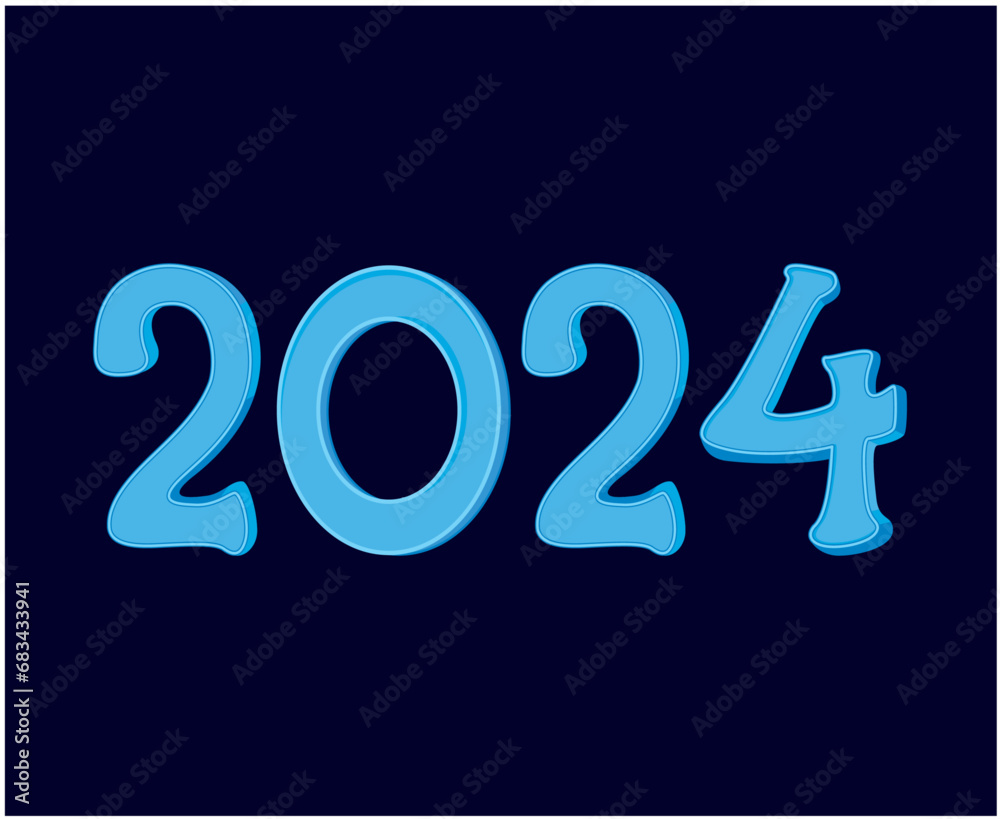 Happy New Year 2024 Abstract Cyan Graphic Design Vector Logo Symbol Illustration With Blue Background Happy New Year 2024 Abstract Cyan Graphic Design Vector Logo Symbol Illustration With Blue Background