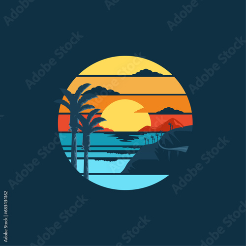 Tropical Beach Logo Designs Inspiration. Logo for travelling agent.