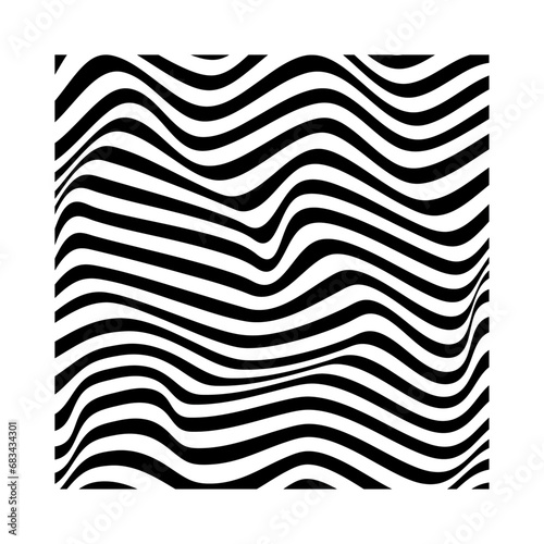 Abstract stripes black optical art wave line. Liquid swirl abstract background. 