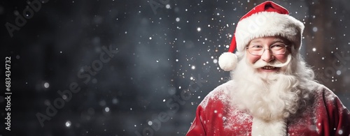 Happy Santa Claus background with copy space for text