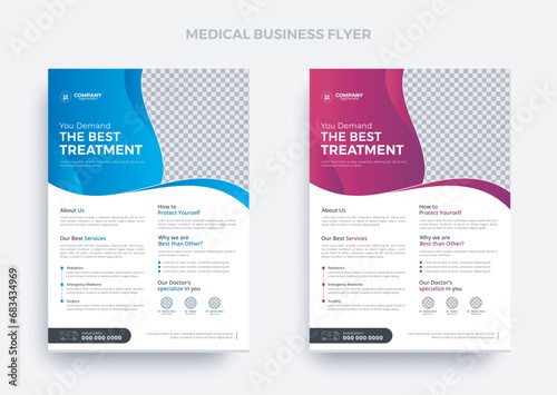 Healthcare flyer design medical flyer | Corporate medical flyer design | Creative medical flyer | Modern medical leaflet design vector template
