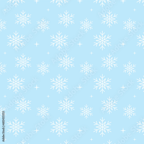 Seamless pattern with snowflakes for winters.
