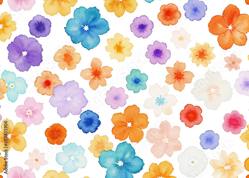 A vibrant tapestry of blooming petals, painted in watercolor, intertwined in a whimsical pattern on soft fabric, evoking a sense of lively beauty and free-spiritedness. 