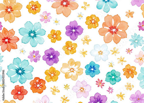 A vibrant tapestry of blooming petals, painted in watercolor, intertwined in a whimsical pattern on soft fabric, evoking a sense of lively beauty and free-spiritedness. 
