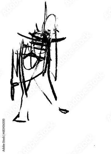 Silhouette blind drawing