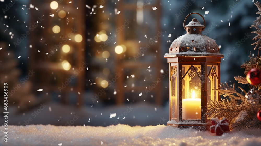 christmas lantern with snow HD 8K wallpaper Stock Photographic Image christmas lantern with snow HD 8K wallpaper Stock Photographic Image