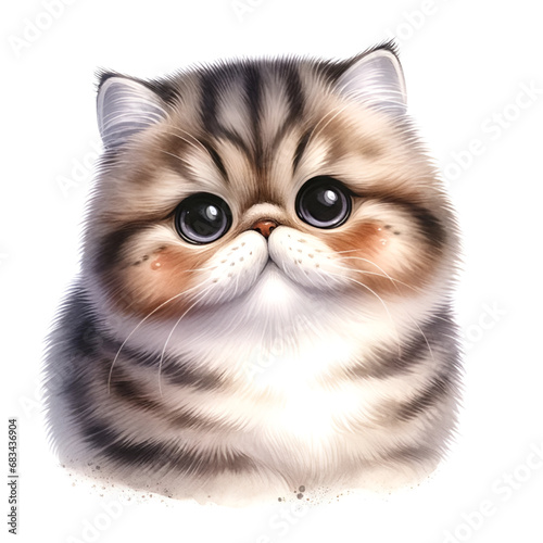 Exotic Shorthair in watercoler