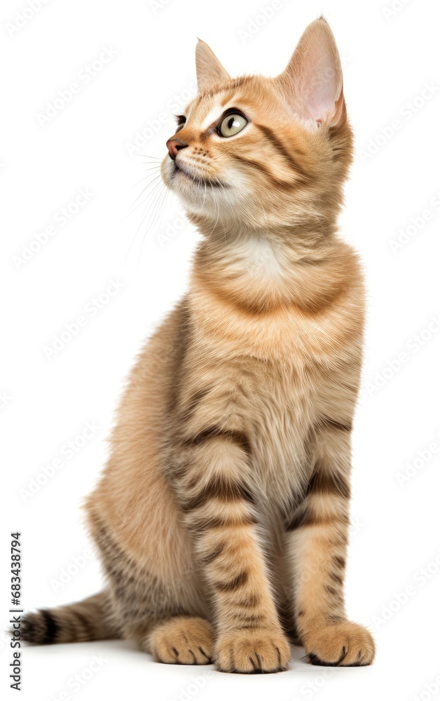 Obraz premium Thai Cat sitting and looking at the camera in front isolated of white background