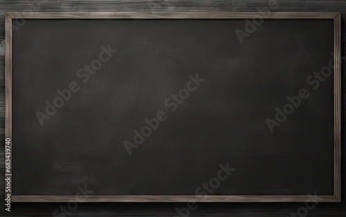 Blackboard chalkboard texture, old wooden frame, with chalk traces background.