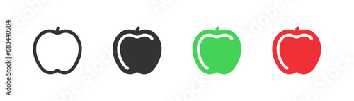 Apple icon. Apple summer fruit symbol. Flat design vector illustration on white background.
