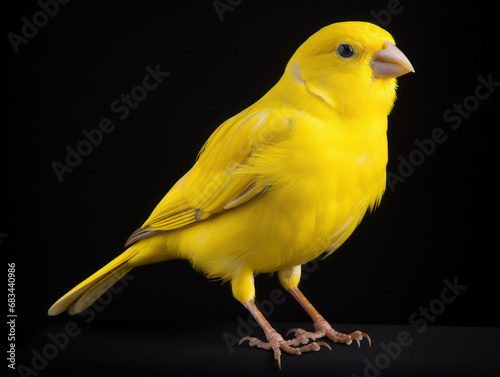 Canary Studio Shot Isolated on Clear Black Background, Generative AI