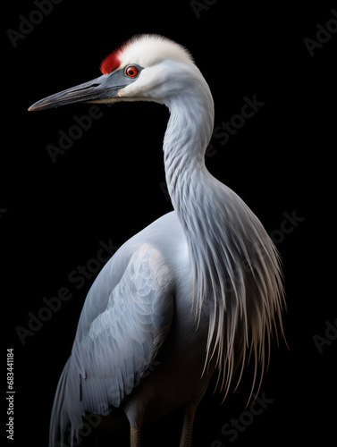 Crane Studio Shot Isolated on Clear Black Background, Generative AI