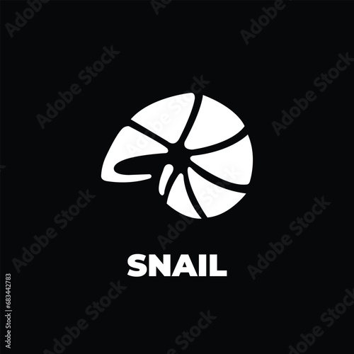 Abstract snail logo vector file on black background
