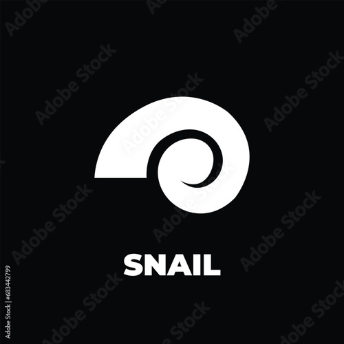 Abstract snail logo vector file on black background