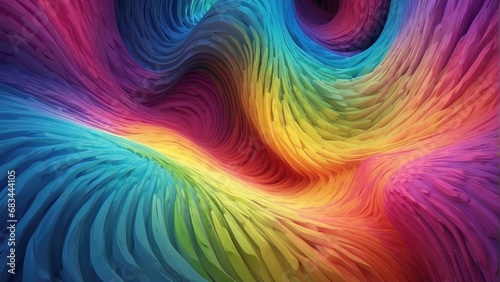 Colorful abstract background with curved lines in rainbow colors. Vector illustration