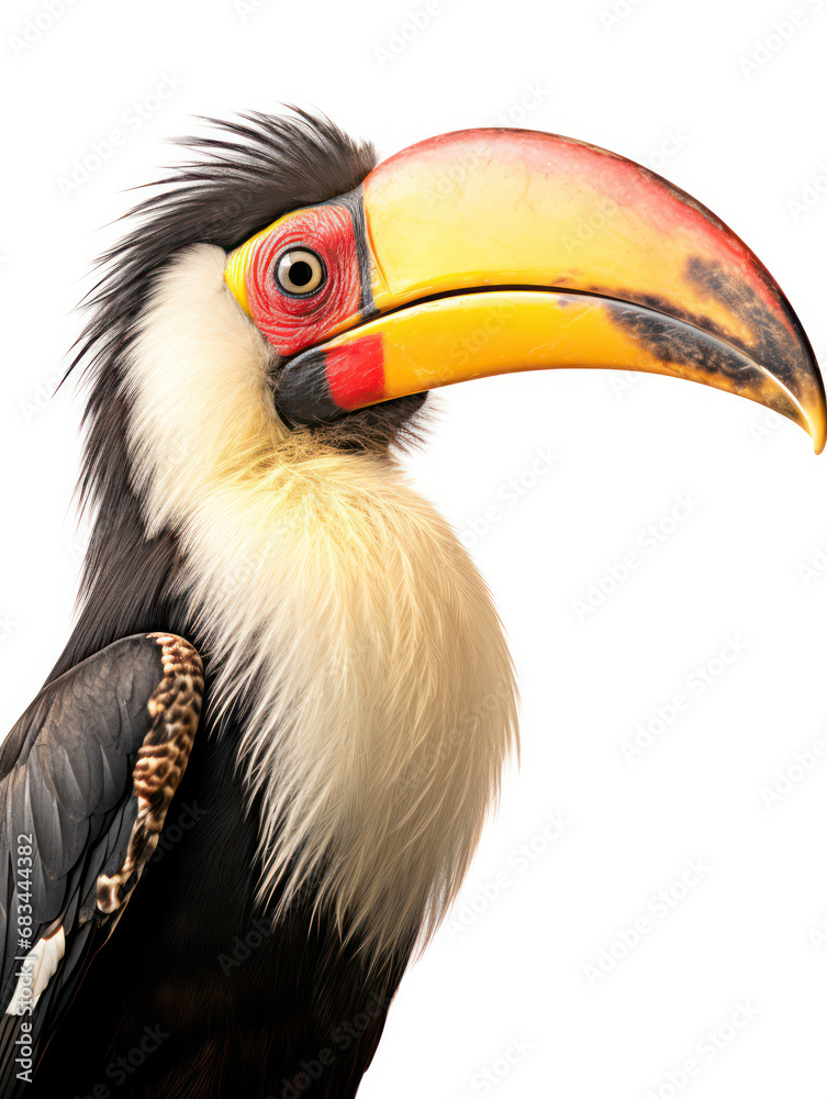 Obraz premium Hornbill Studio Shot Isolated on Clear White Background, Generative AI