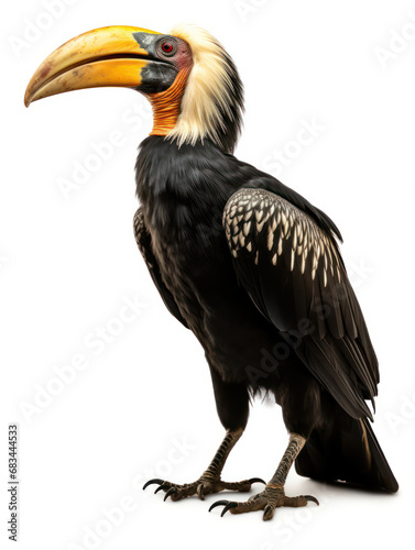 Hornbill Studio Shot Isolated on Clear White Background, Generative AI © Vig