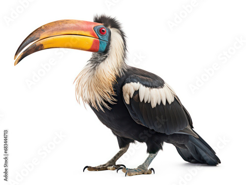 Hornbill Studio Shot Isolated on Clear White Background, Generative AI