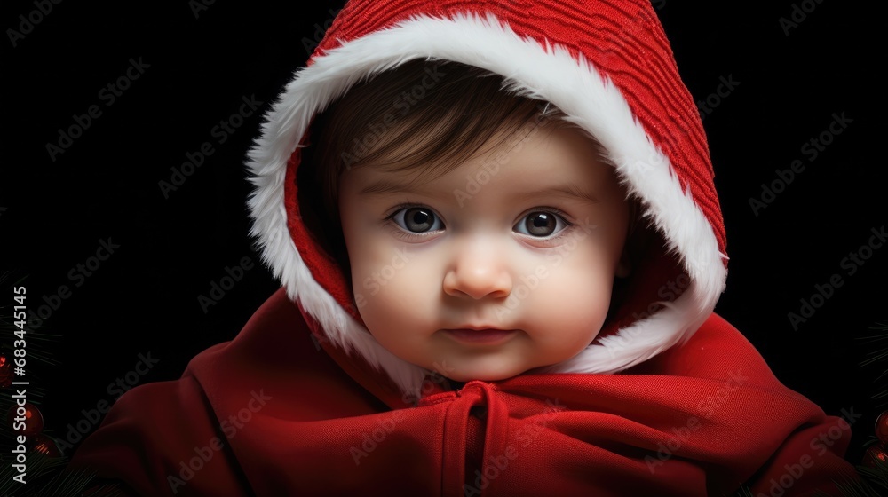 little boy in a Santa suit on a studio background. little boy in a Santa suit on a studio background.