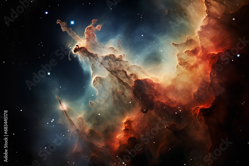 Bright cosmic nebula. Generative AI © Artsiom P