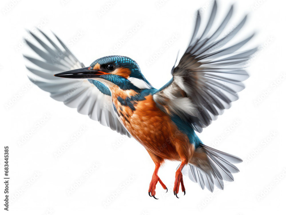 Kingfisher Studio Shot Isolated on Clear White Background, Generative AI Kingfisher Studio Shot Isolated on Clear White Background, Generative AI