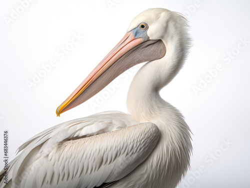 Pelican Studio Shot Isolated on Clear White Background, Generative AI