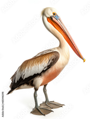 Pelican Studio Shot Isolated on Clear White Background, Generative AI