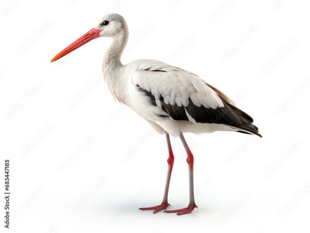 Fototapeta premium Stork Studio Shot Isolated on Clear White Background, Generative AI
