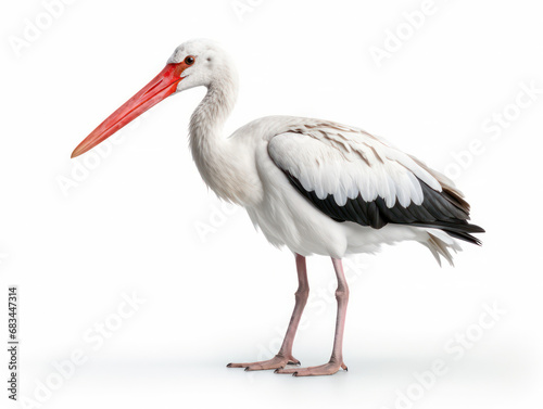 Stork Studio Shot Isolated on Clear White Background, Generative AI